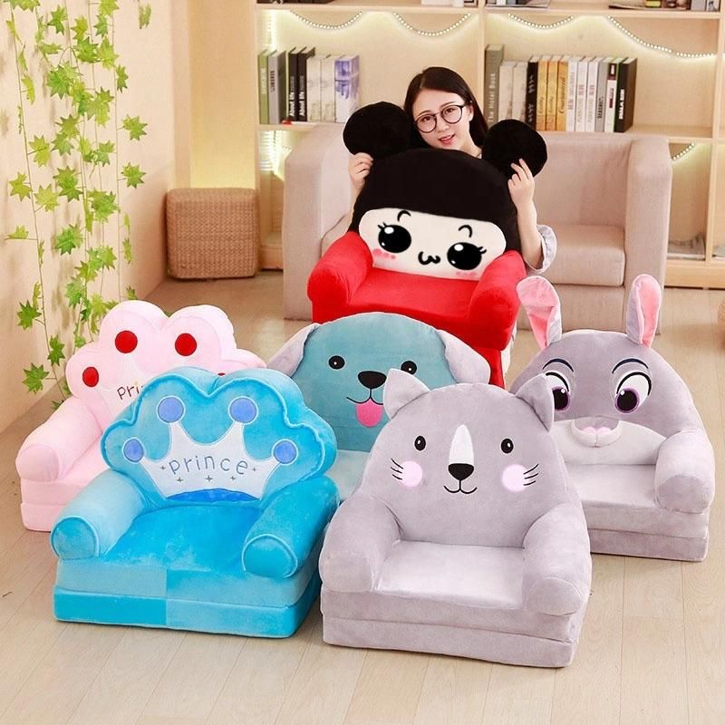 Wholesale Cute Children′s Baby Sofa Cartoon Animal Mini Baby Chair Lazy Seat Stool Birthday Gift Foldable Sofa Chair