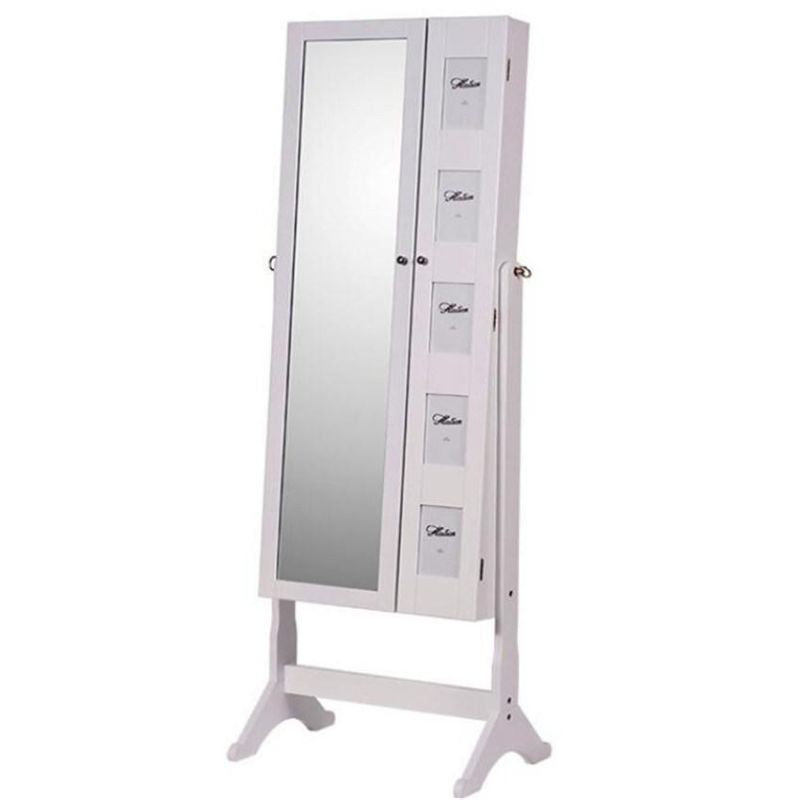 Floor Standing Jewelry Armoire with Full Length Mirror