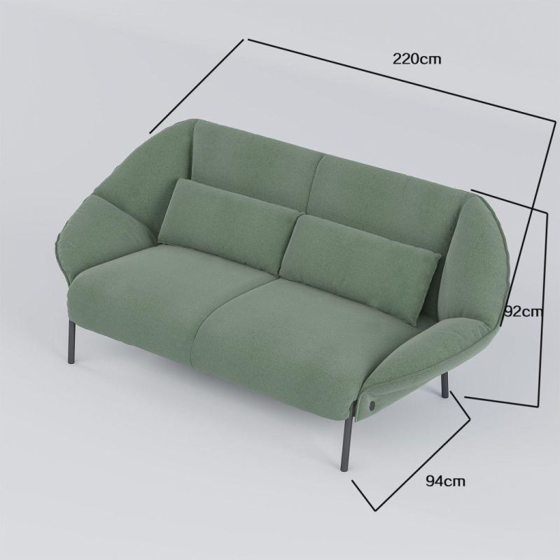 Unique Design High Quality Home Furniture Stylish Brown Fabric Living Room Sofa Leisure Long Couch