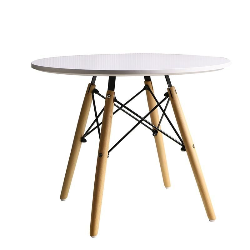 Nordic White Luxury Small Furniture Restaurant Room Wood Round Modern Set Dining Beech Leg Dining Tables