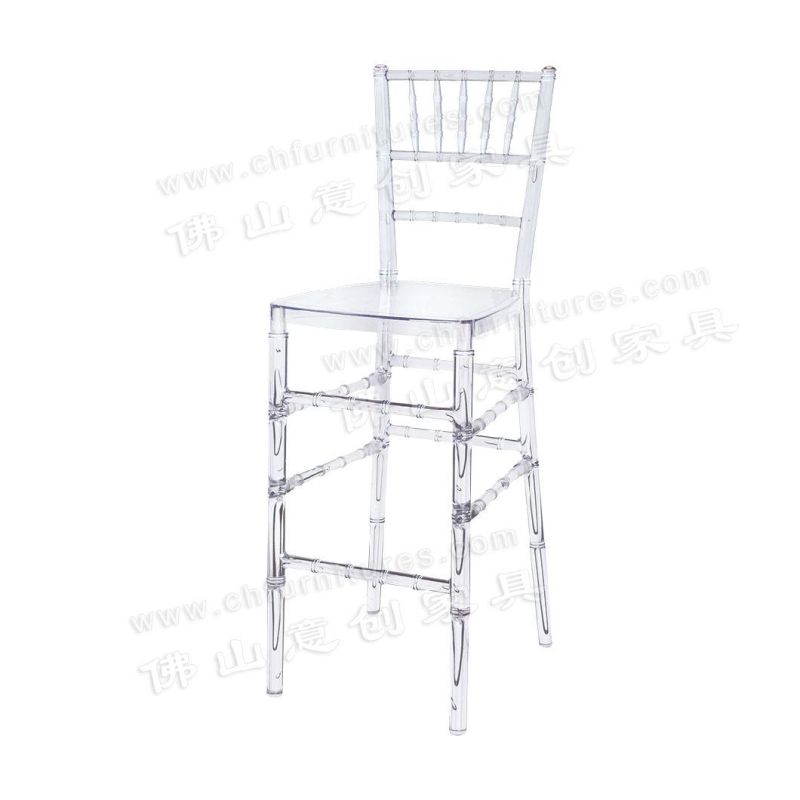 Modern Removable Acrylic Transparent Plastic Hotel Party High Bar Chair