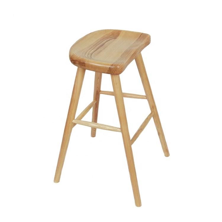 Modern High Bar Counter Stool Solid Wood Dining Chair