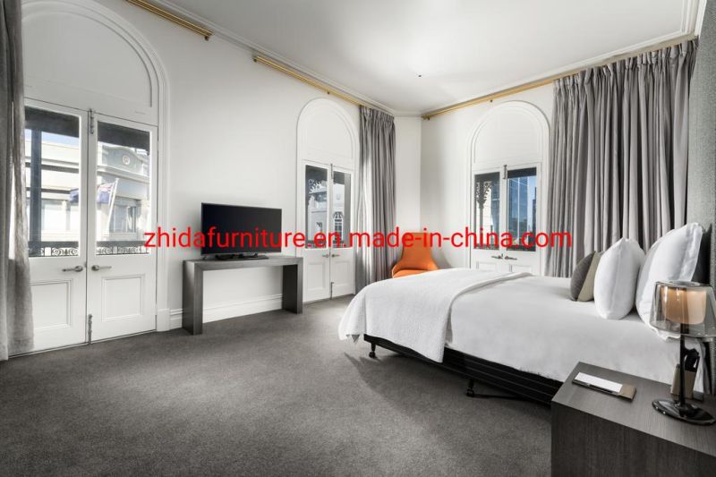 Chinese Customized Export Luxury Modern Hotel Project Bedroom Sets Wooden Furniture