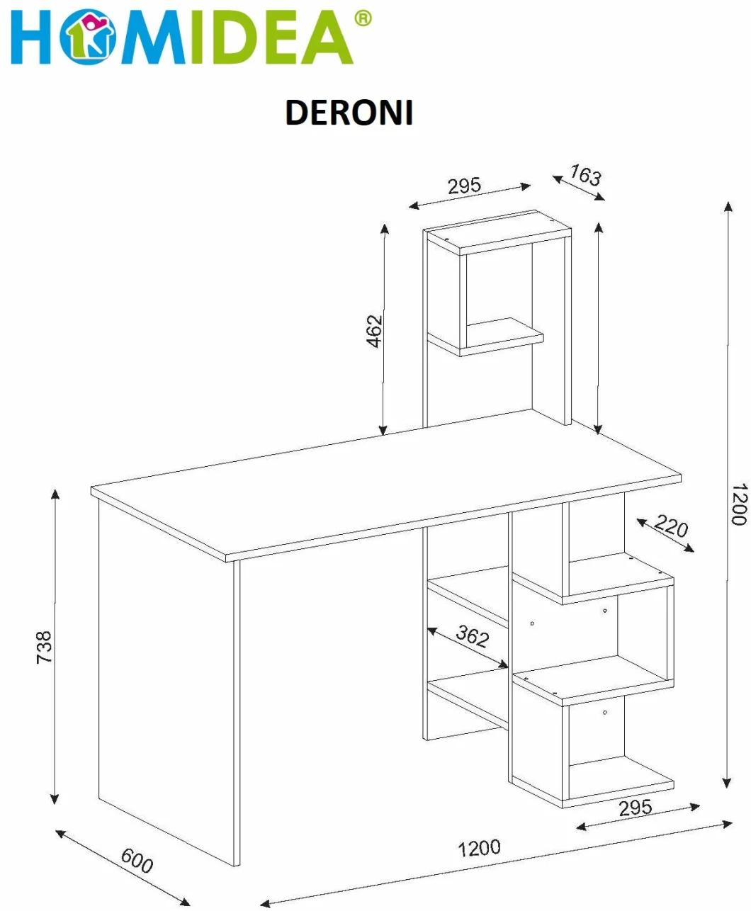 Writing Desk - Computer Workstation - Home Desk - Bookshelf with Modern Design