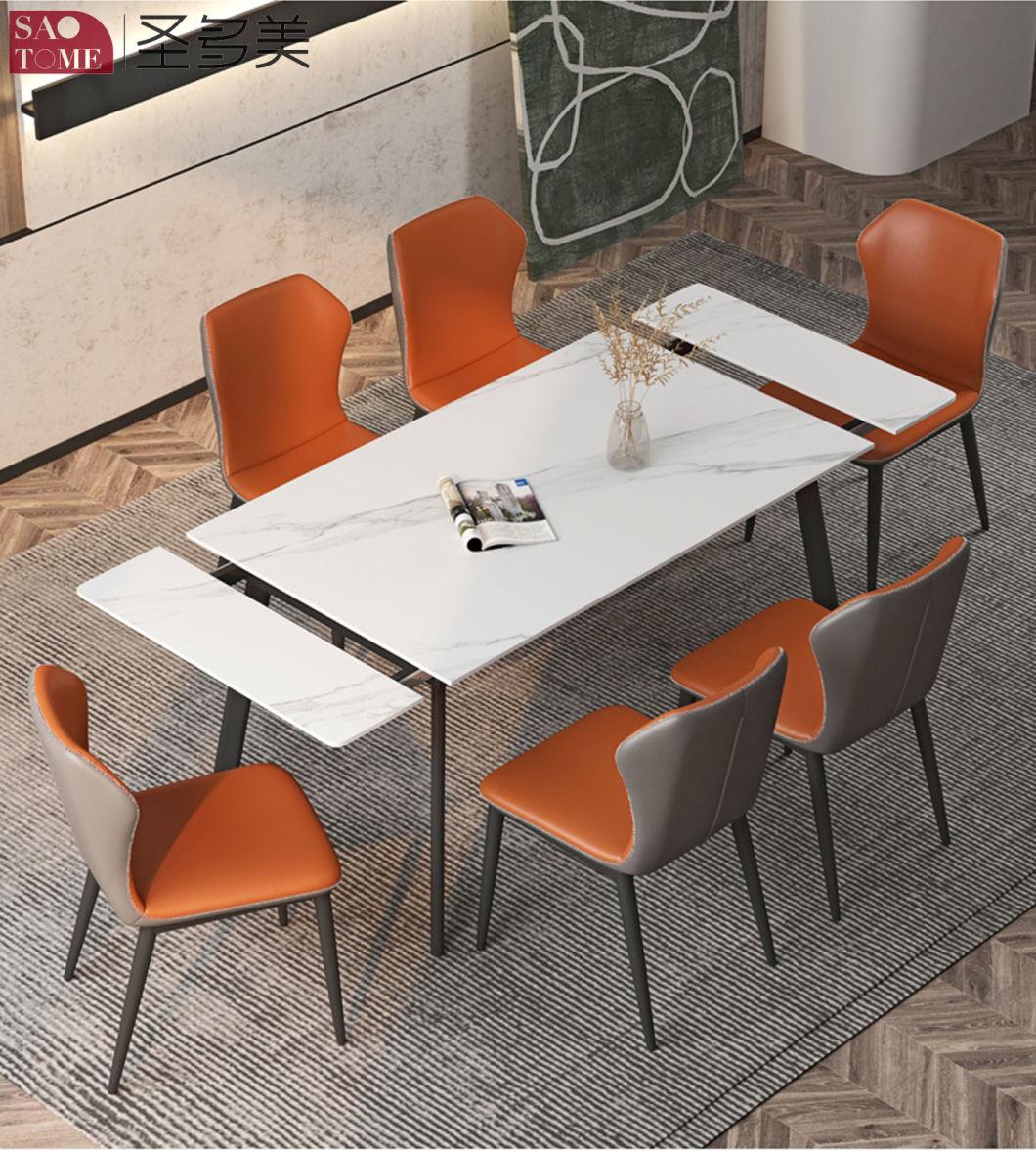 Modern Southeast Asia Design Extendable Dining Table Metal Slate Dining Table