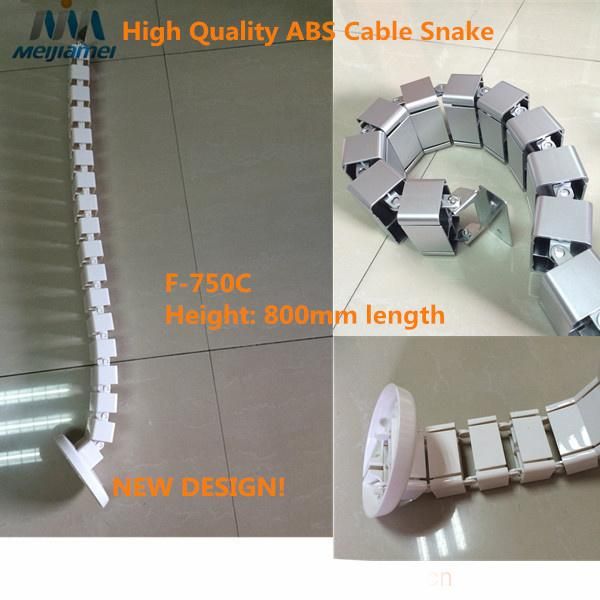 Cable Snake for Office Furniture, Plastic Cable Spine in Silver Color