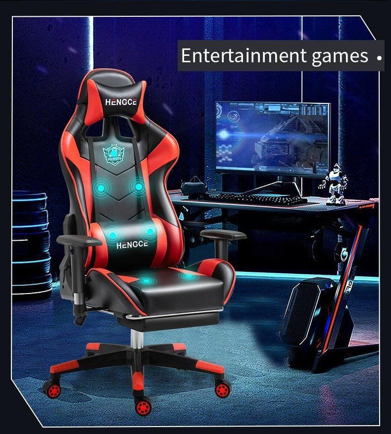 Amazon Hot China Manufacturer OEM Accept Vibration Adjustable CE Approval Silla Gamer Racing Chair Massage Gaming Seat with Footrest