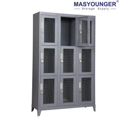 Modern Furniture 9 Mesh Door Storage Locker with Locker Feet