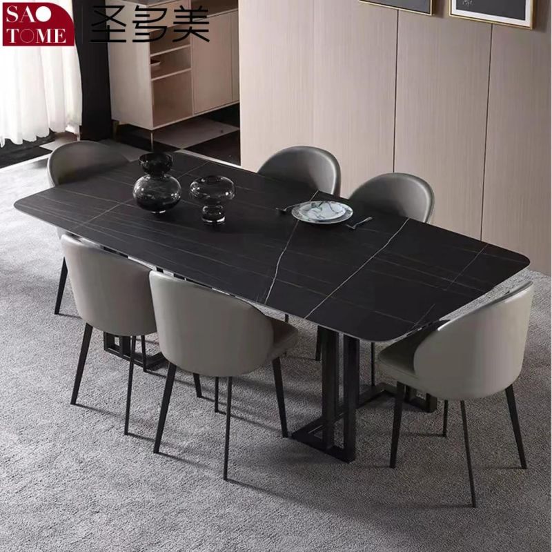 Modern Living Room Dining Room Furniture Carbon Steel Square Tube Vertical Bar Dining Table