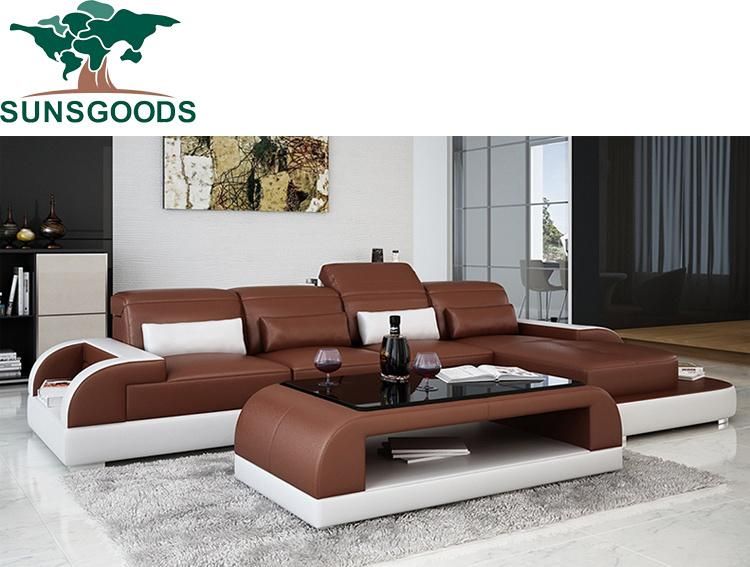 European Italy U Shape Home Modern Leisure Comfortable Chaise Living Room Furniture Leather Sofa