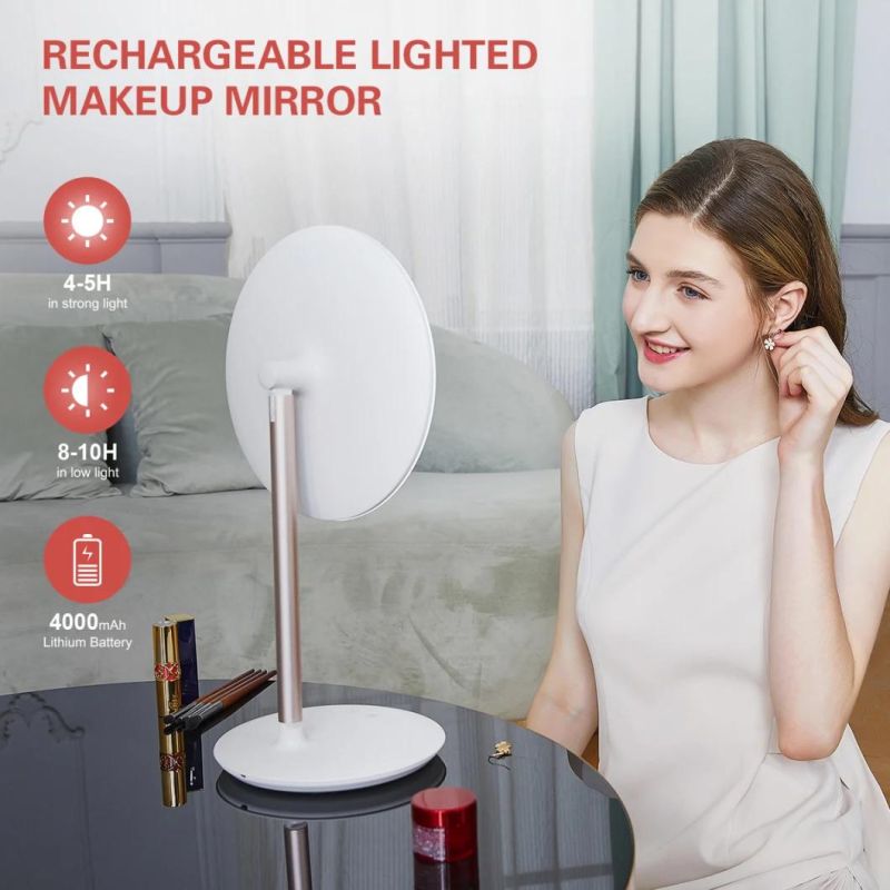 New Item Jiujiu Mirror Round Makeup LED Light Mirror