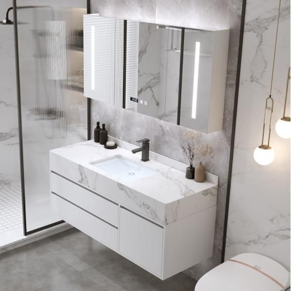 Rock Plate One-Body Basin Bathroom Cabinet Combination Modern Simple Toilet Wash Table Wash Basin Basin Cabinet Combination