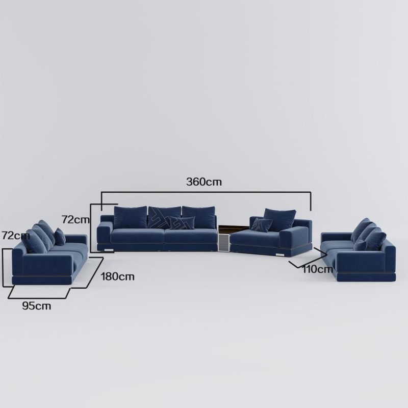 Hot Selling Solid Wood Home Living Room Furniture Modern Sectional Couch Fabric Sofa Set