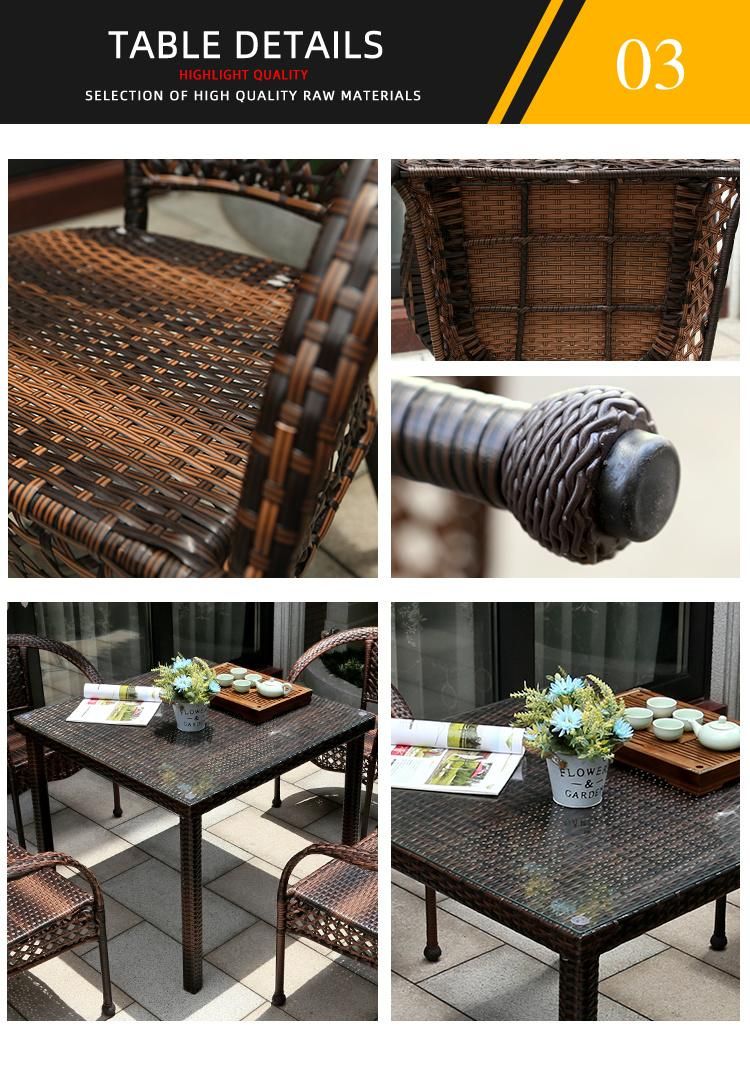 Modern Outdoor Garden Terrace Hotel Restaurant Home Rattan Table Chair Furniture