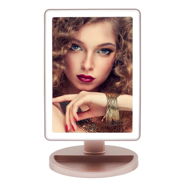 Tabletop Strip Desk LED Lighted Vanity Mirror for Cosmetic Makeup