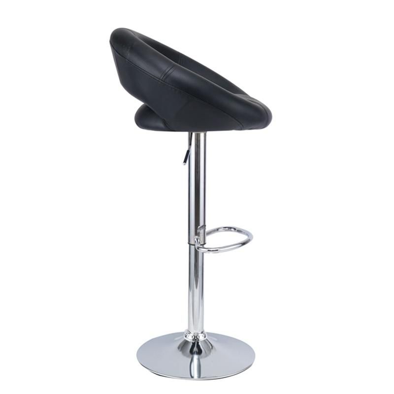 Modern Cheap Black Chrome Frame Plastic Seat Counter Height Bar Stools High Chair with Adjustable and Rotation Ergonomic Design