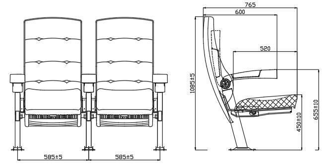 Home Theater 2D/3D Economic Multiplex Cinema Movie Auditorium Theater Couch