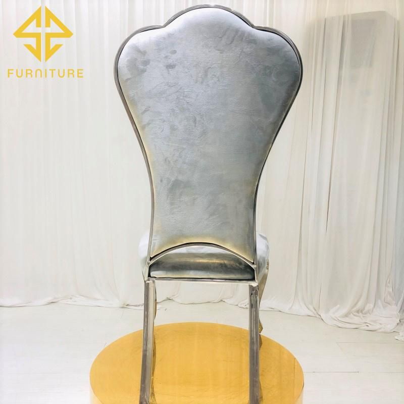 Luxury Velvet Cushion Silver Stainless Steel Dining Chair Hotel Furniture Wedding Chair