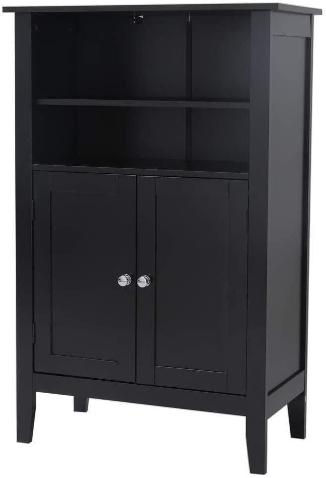 Bathroom Cabinet with 2 Door, Black