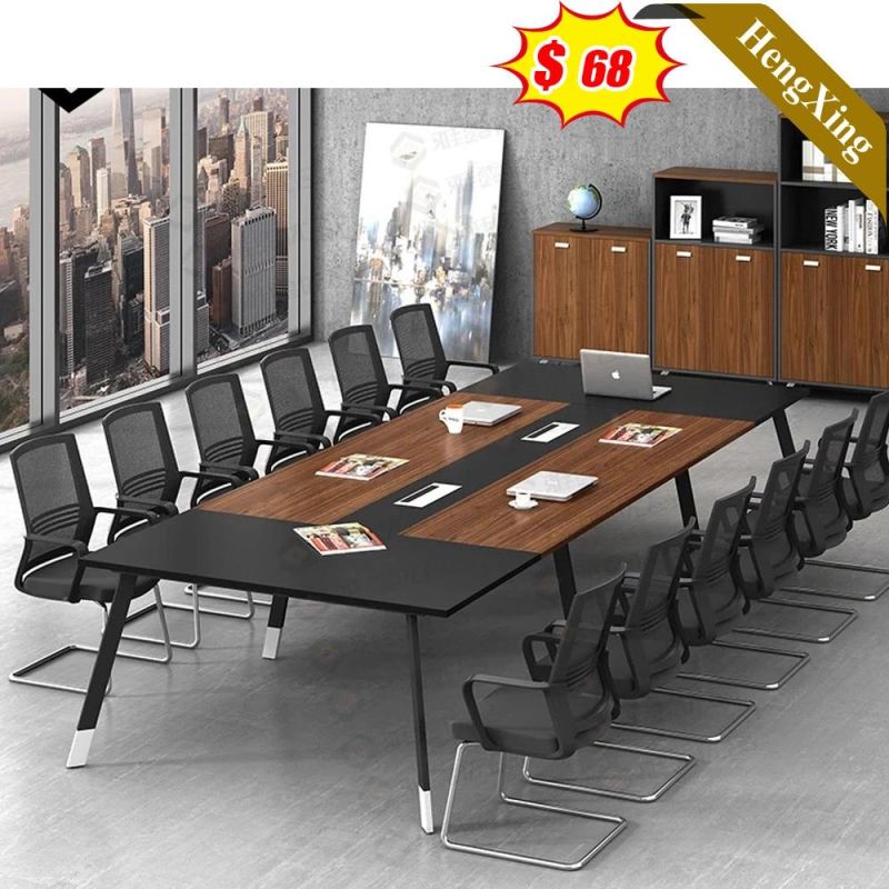 Commercial Training Desk MDF Wooden Sitting Room Black Meeting Office Table