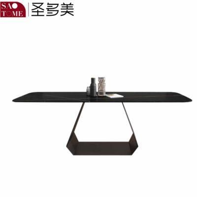 Modern Rock Furniture U-Shaped Steel Plate Dining Table