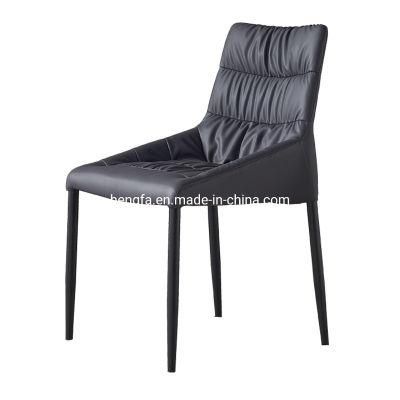 Modern Home Furniture Upholstered Leather Metal Dining Chairs