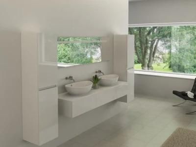 Modern New Design Bathroom Furniture with Double Sink and Mirror Cabinet