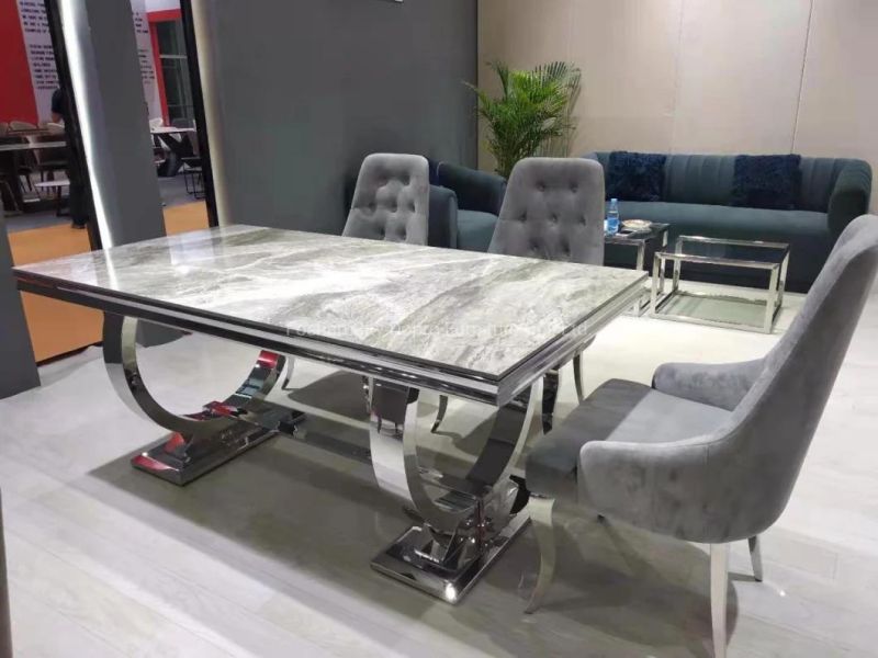 2021 New Design Dining Table with Sintered Stone Top