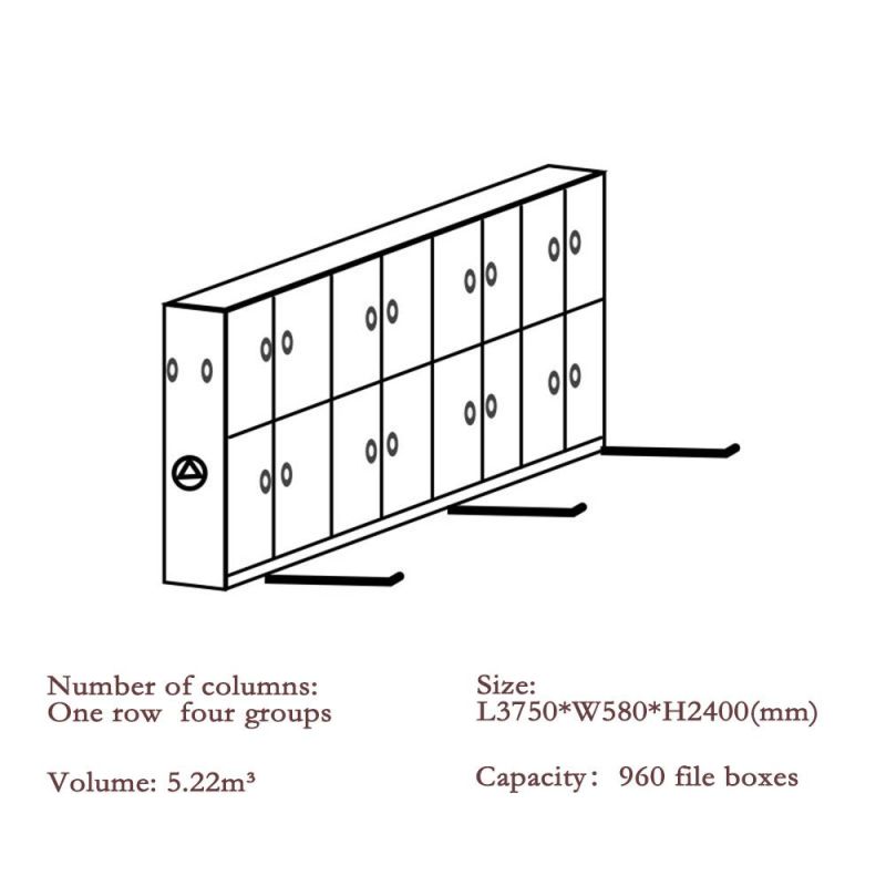 Library and Office Furniture, Modern Metal Mobile Shelving Compactor, Filing Shelves.