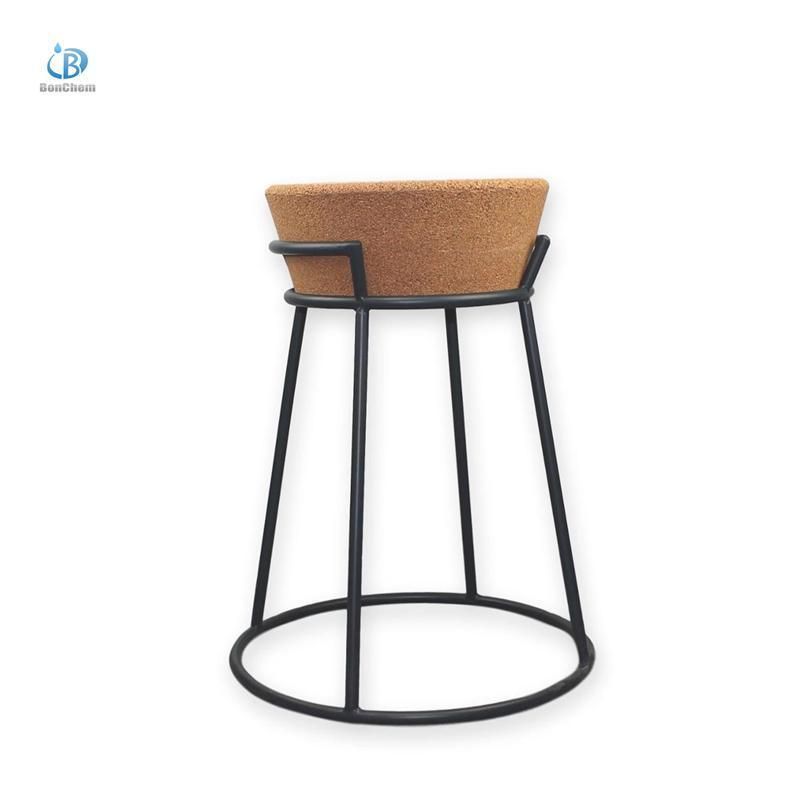 Unique and Traditional Style High Cork Stool with Circle Iron Legs