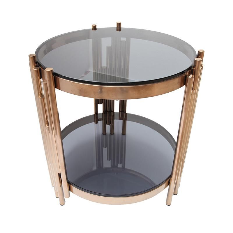 Nice Design Sexangle Glass Top Coffee Table Small Side Table Living Room Furniture