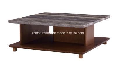 Modern Furniture Marble Top Square Coffee Table for Living Room