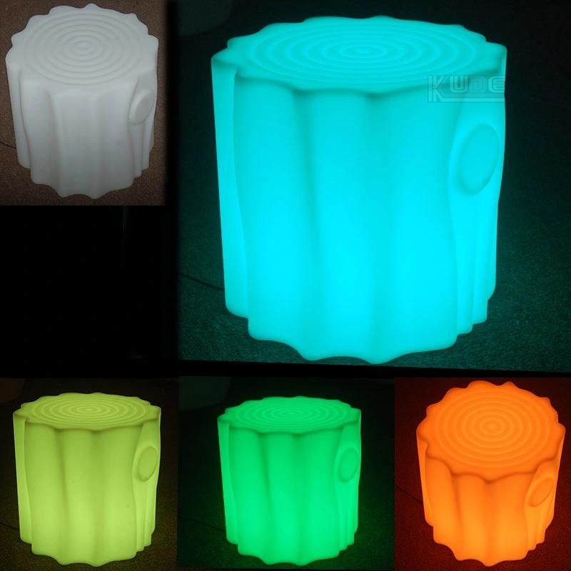 Illuminated Round Stool Glowing Patio Furniture