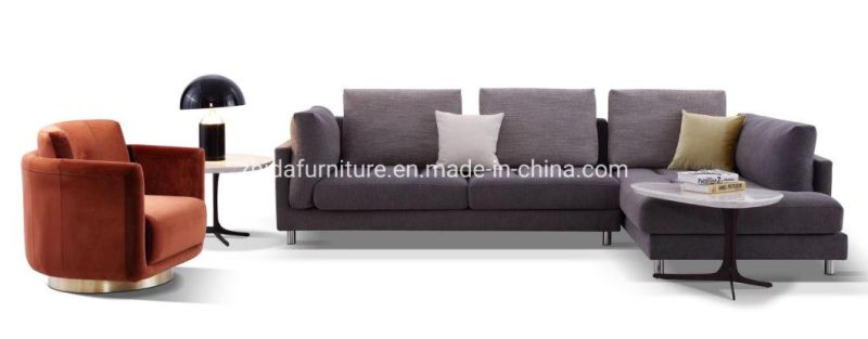 Modern Hotel Furniture L Shape Sofa Sectional Fabric Sofa