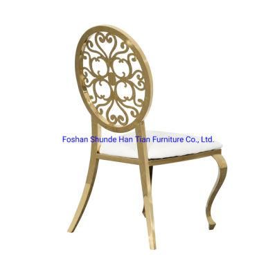 High Back Armless Quality Economical Stainless Steel Hotel Home Wedding Dining Chair