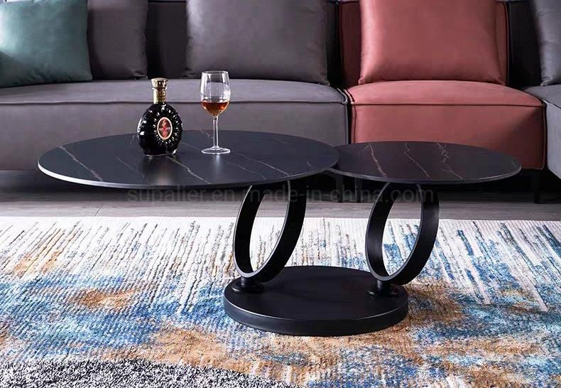 China Direct Interior Furniture Modern Rotating Marble Coffee Table