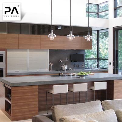 Home Furniture Modern Style Kitchen Cabinets Wood Grain Furniture Pantry Kitchen Cabinet