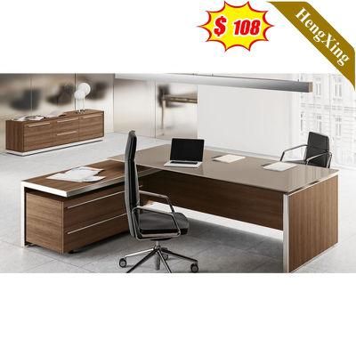 Wholesale Factory Manufacturer Modular Modern Wooden Office Furniture PU Leather Chair Customized Executive Beside Desk CEO Boss Office Table