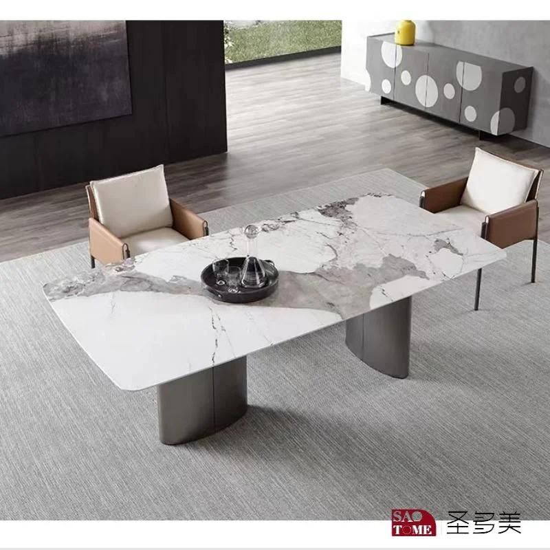 Modern Living Room Dining Room Furniture Metal Base Dining Table