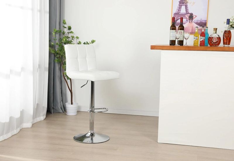 Modern PU Leather Adjustable Barstool with Handle Bar Chair for Office