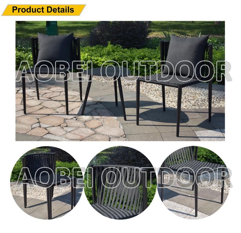 Outdoor Modern Garden Patio Hotel Resort Apartment Terrace Balcony Rope Woven Lounge Chair Furniture
