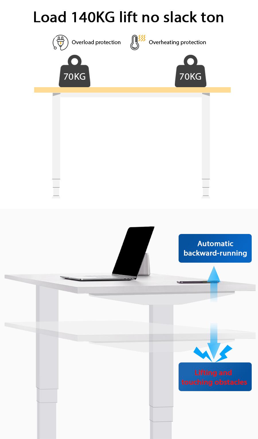 Simple Customized Ergonomic Design Metal Frame Electric Sit Stand Desk