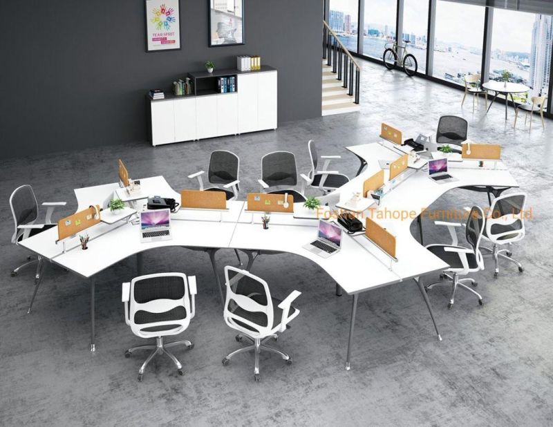 Modern Design Triangle Functional Melamine Staff Office Furniture Wooden Partition