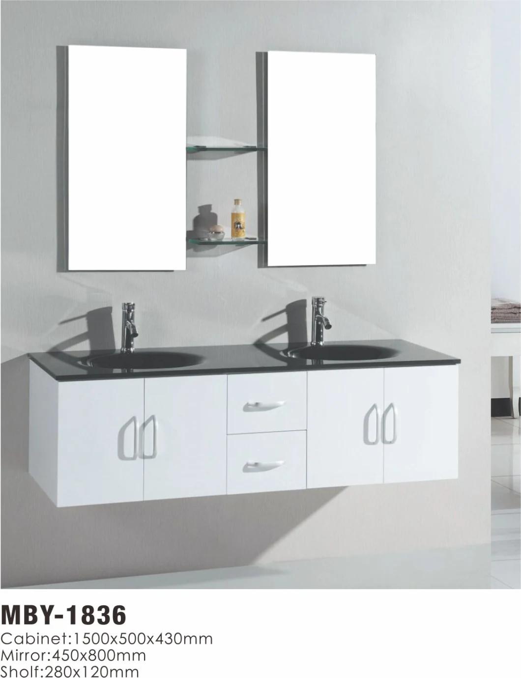 Modern Wall Hung Melamine Bathroom Cabinet with Ceramic Basin