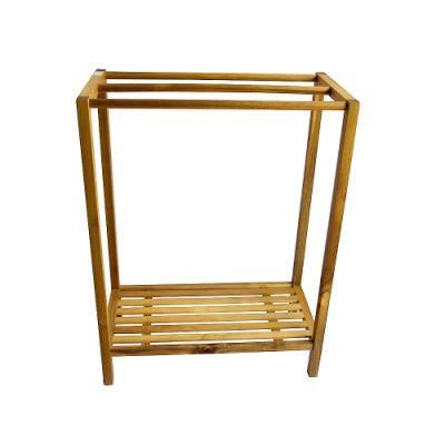 Free Standing Bamboo Wooden Bathroom Rack Display Shelf Towel Rack Stand