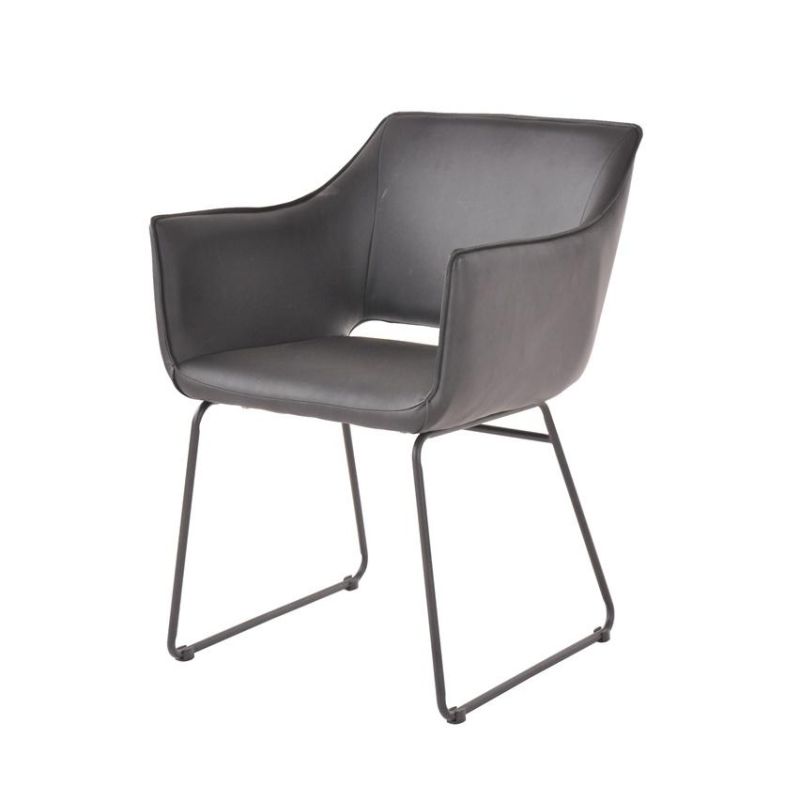 Modern Design Upholstered Velvet Seat Dining Chair with Metal Legs