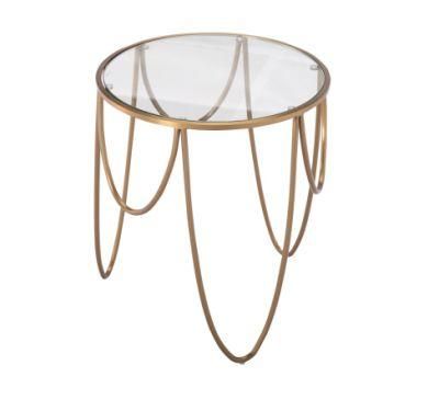 Modern Round Tempered Glass Coffee Table for Home Restaurant Furniture