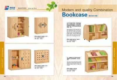 Preschool Wood Bookshelf, Kindergarten Double Side Bookshelf, Children Movable Bookshelf, Kids Bookshelf