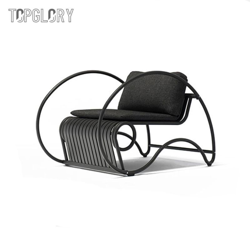 Outdoor Modern Home Furniture Patio Garden Aluminium Frame Polyester Cloth Leisure Table and Chairs