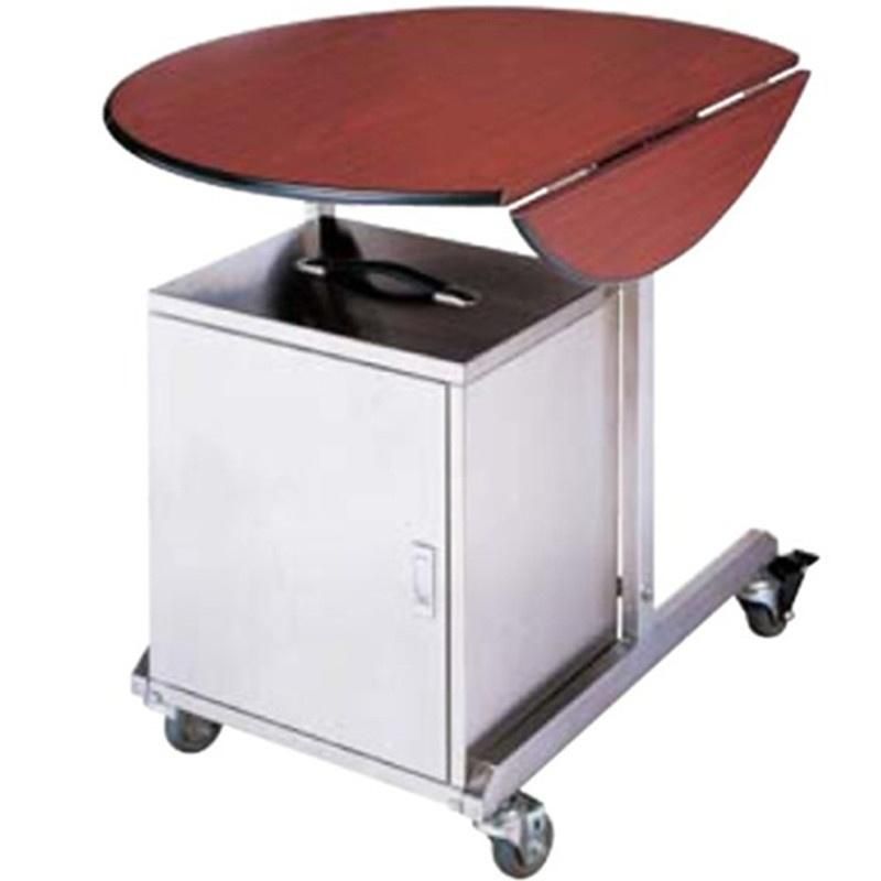 Modern Mahogany Color Hotel Room Service Plug-in Cooler Table Trolley